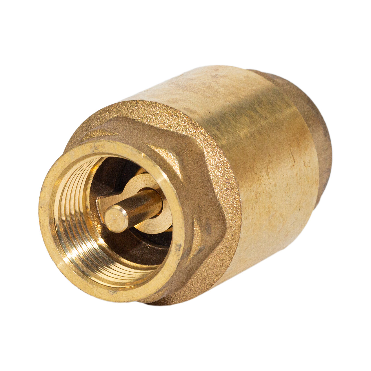 Клапан обратный латунный осевой Ду 20 Ру 16 (гор.вода)